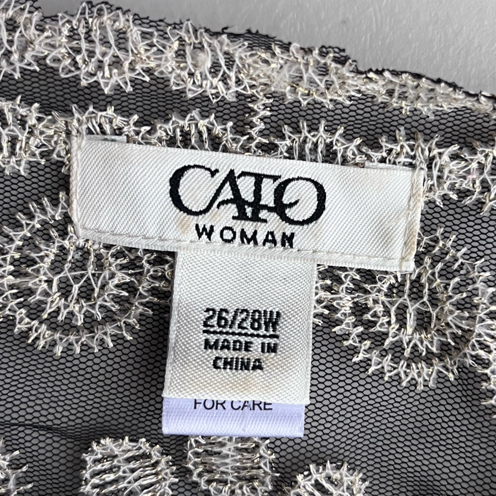 Cato Floral Embroidered Lace Mesh Sz 26/28W Whimsigoth Evening Tunic Top - Picture 10 of 11